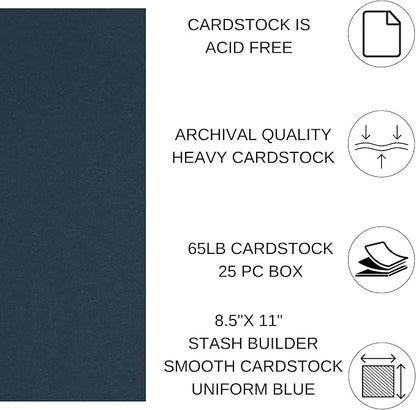 Accent Design Paper Accents Stash Builder Cardstock 8.5" x 11" Uniform Blue - Image 2