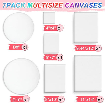 7 Pack Stretched Canvases for Painting, Round Canvas - Image 3