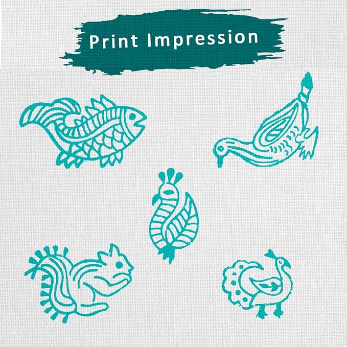 Hashcart Wooden Indian Traditional Design Printing Stamps/Blocks - Image 3
