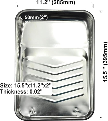 11-Pack 9 inch Disposable Plastic Paint Roller Tray -Come Up - Image 2