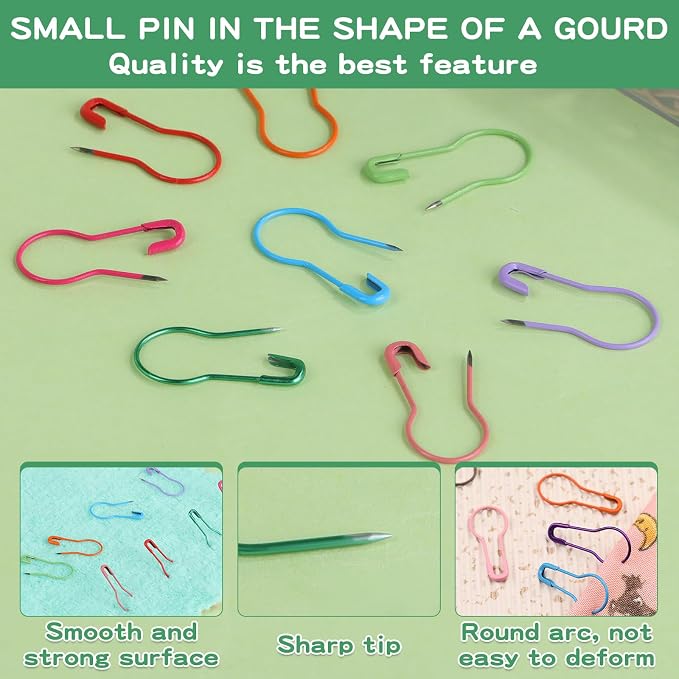 1200 Pcs 22 Colors Metal Safety Pins, Bulb Gourd Pins Pear Shaped Pins - Image 5