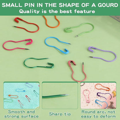 1200 Pcs 22 Colors Metal Safety Pins, Bulb Gourd Pins Pear Shaped Pins - Image 5