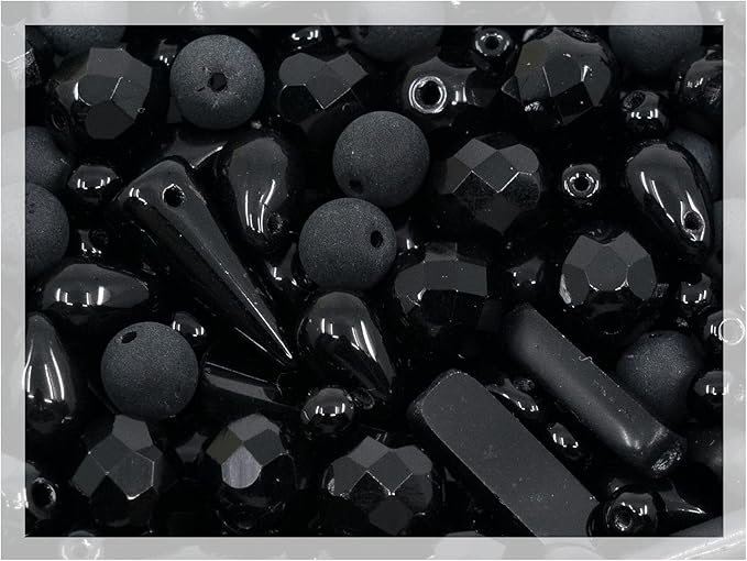 2.1oz of Glass Bead Mix with Drops, Table-Cut and fire Polish Czech Beads by CzechBeadsManufacturer