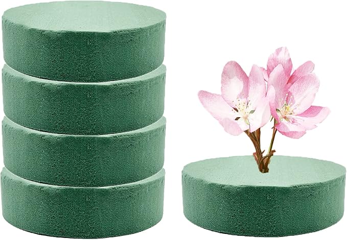 5 Pcs Floral Foam, MYYZMY 4.7 Inch Dry Wet Floral Foam Bricks Round by MYYZMY