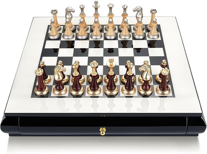 AMEROUS 16 Inches Wooden Chess Set, Large Size Board - Image 2