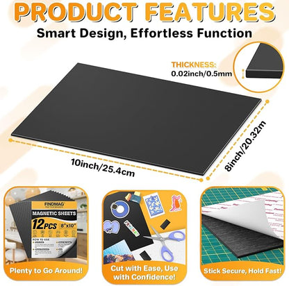 FINDMAG Magnetic Sheet, 5” x 7”, Sticker Magnets - Image 2
