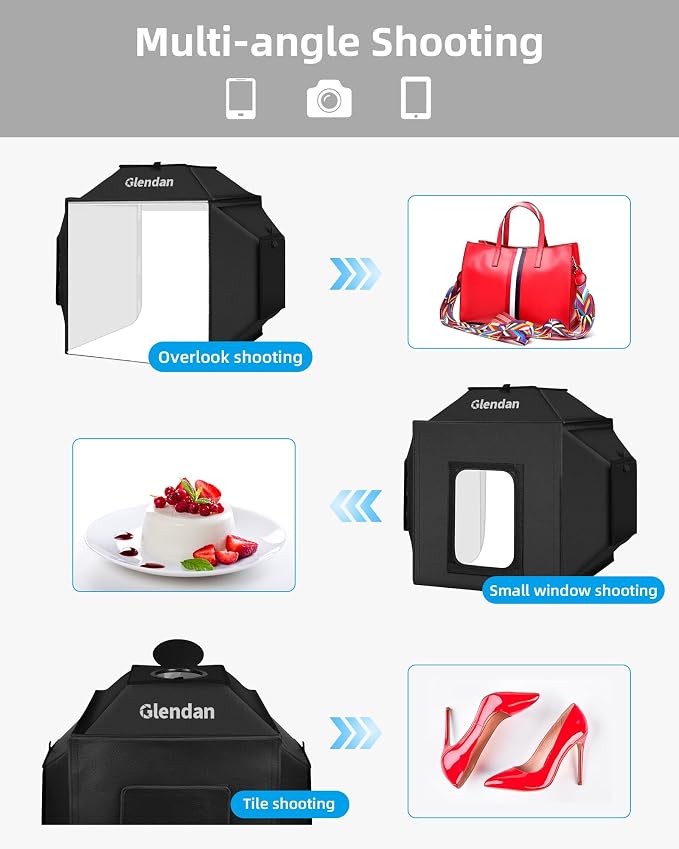 Glendan Portable Light Box Photography: 16"x16" Professional Dimmable Photo Box - Image 3