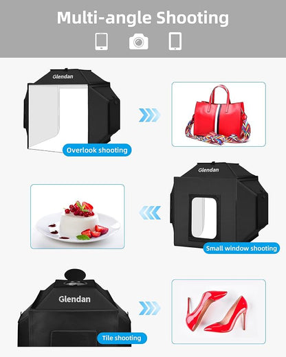 Glendan Portable Light Box Photography: 16"x16" Professional Dimmable Photo Box - Image 3