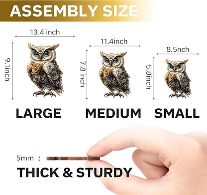 Jigfoxy Wooden Puzzles for Adults, Mechanical Owl Wood Puzzles Adult, Unique - Image 7
