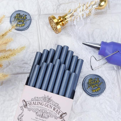 16 PCS Hot Glue Wax Sticks in Steel Blue Color - Image 2