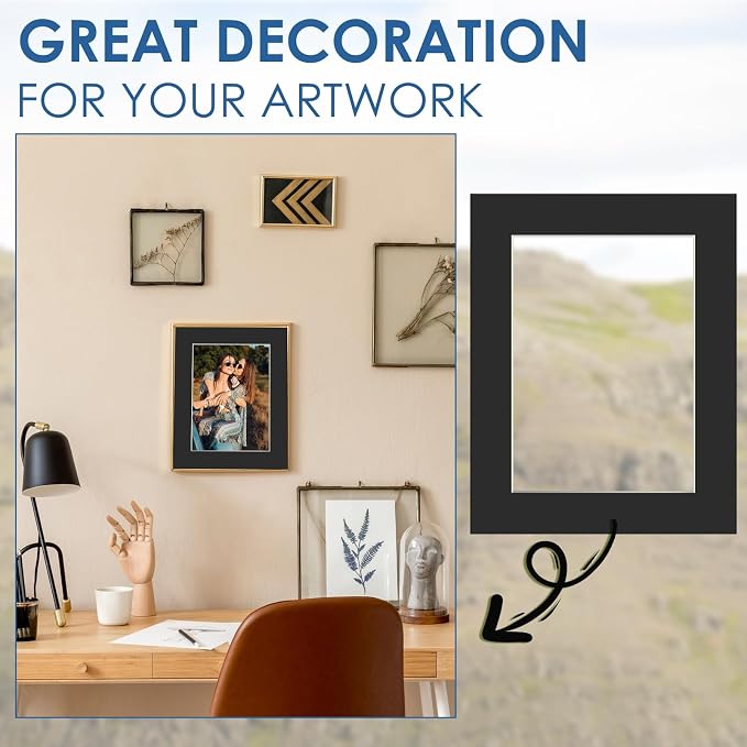18 Pack Picture Mats, 8x10 for 6x8 Picture Frame Mats, Acid Free Core Bevel Cut - Image 6
