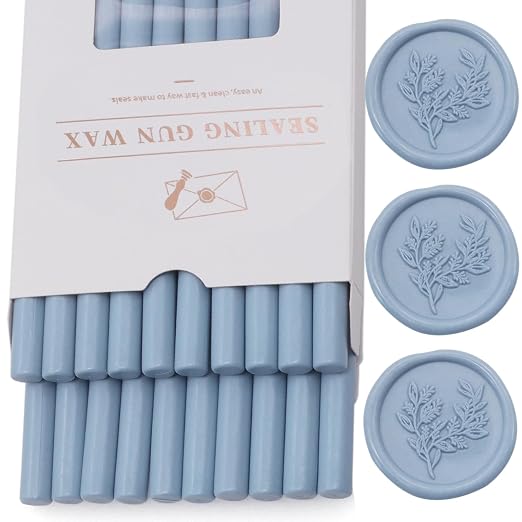 Dusty Blue Wax Seal Sticks 20pcs, Andotopee Glue Gun Wax Seal Sticks by Andotopee