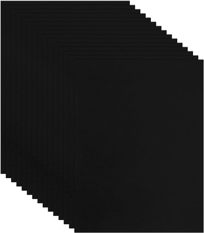 100 Sheets Black Cardstock 8.5 x 11 Certificate Paper, 75lb Premium Printer by Guakicae