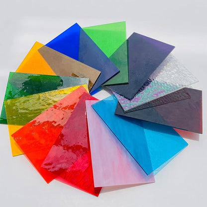 ILLUCKAI 12 Sheets Rainbow Transparent Stained Glass Sheet, 4 x 6 inch - Image 4