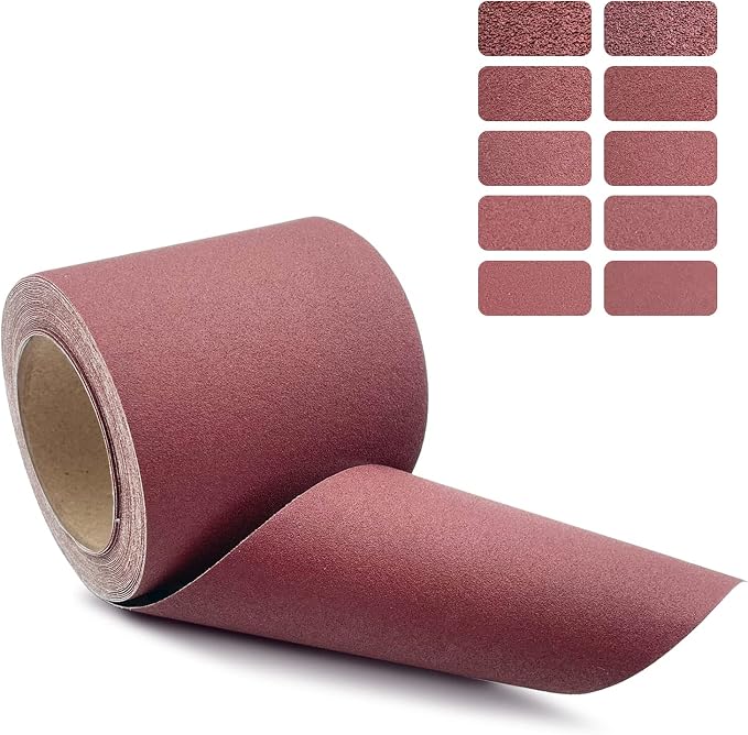 180 Grit Emery Cloth Roll, 4.5 Inch Wide 32.8 Ft Long Abrasive Sandpaper Rolls by YGFRSTO