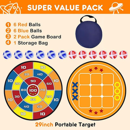 3-in-1 Dart Board for Kids and Adults, Sticky Tic Tac Toe Dart Game for Indoor - Image 2