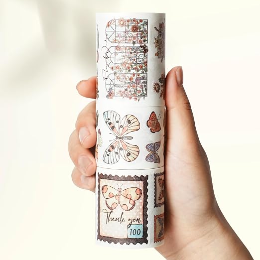 WT Stamped Wings Washi Tape Sticker Set – 3 Rolls Decorative Butterfly & Wing - Image 8