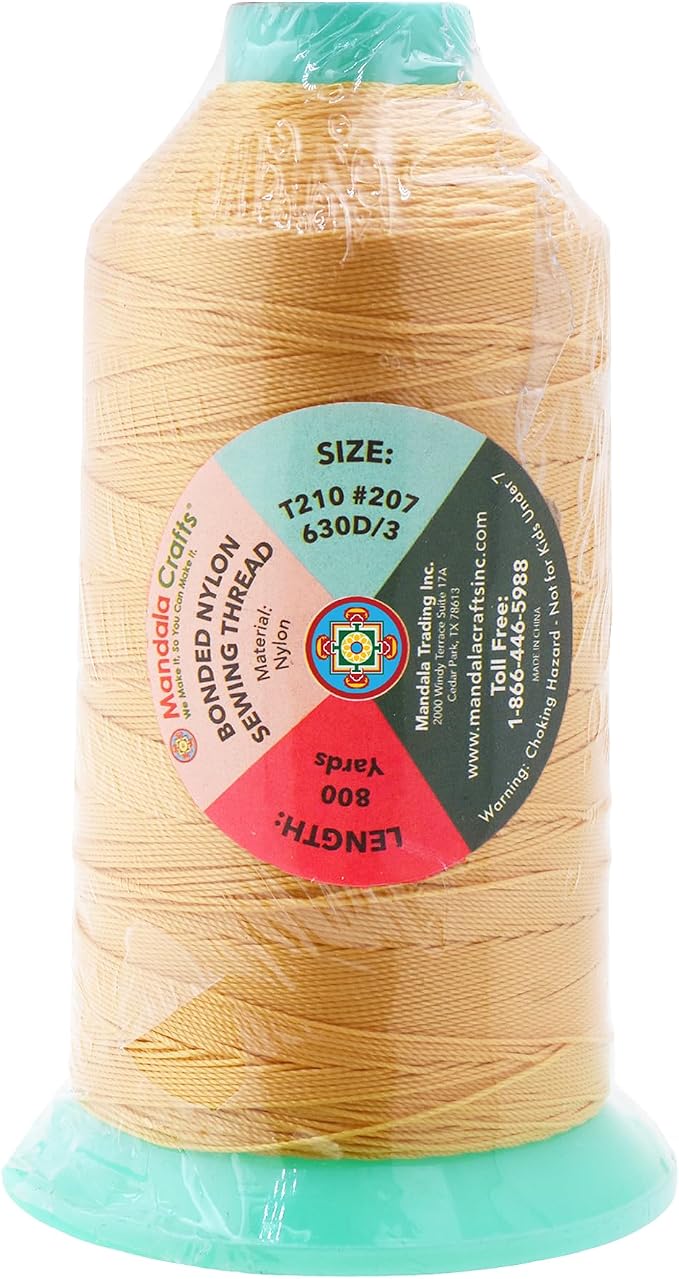 Mandala Crafts Bonded Nylon Thread Blonde Heavy Duty Sewing Threads - Image 3