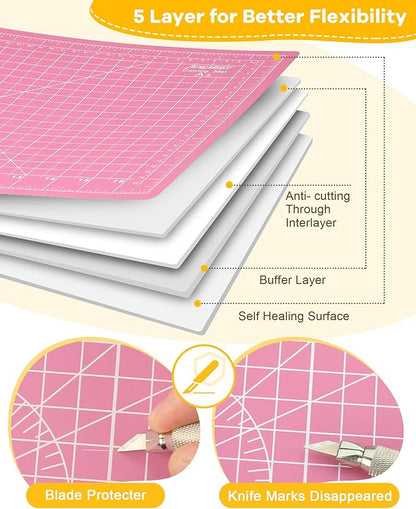 Density-upgraded 18"x12" Self Healing Cutting Mat, Idemeet Rotary Sewing Mat - Image 5