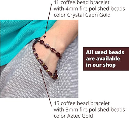 40+ Glass Coffee Bean Beads Czech Republic, 0.43 inch Mix - Image 6