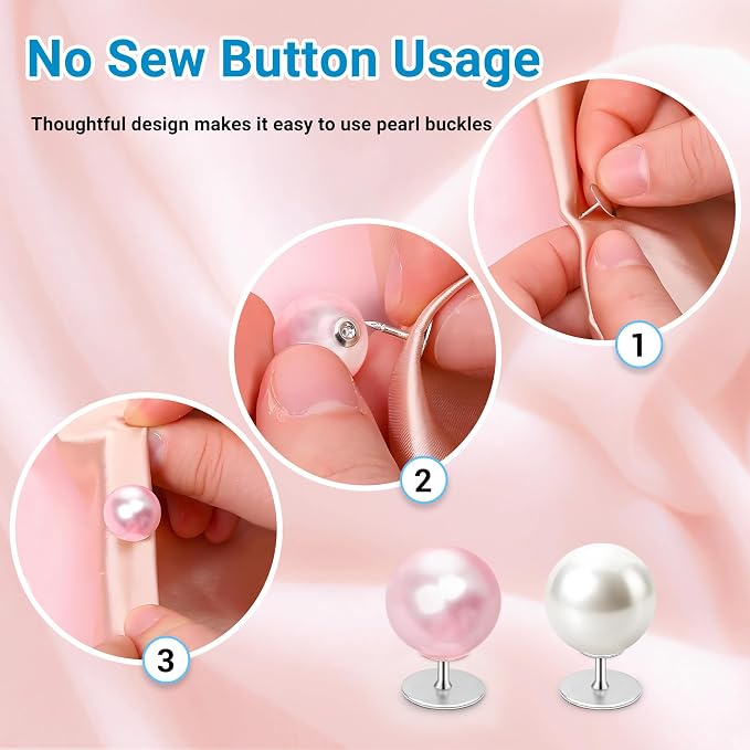 50 Sets Pearl Buttons No Sew Buttons - Image 3