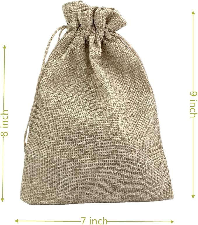 Palmhomee Pack of 25 Burlap Gift Bags - Image 2