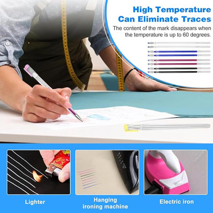 4 Colors Heat Erasable Pens: Fabric Marking Pens Auto-Vanishing Pen Sewing - Image 3