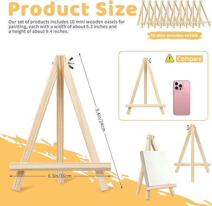 TKOnline 10PCS 9 Inch Wood Easels, Easel Stand - Image 2