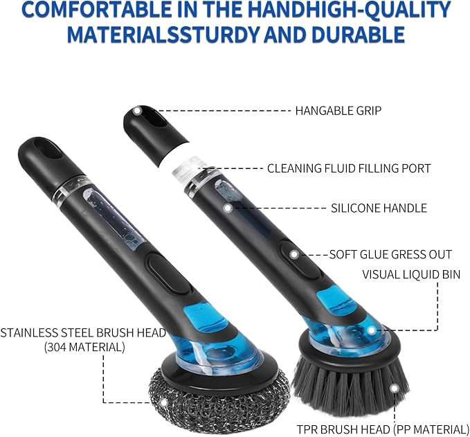 Kitchenware Cleaning Brush, Soap Cleaning Brush, Long Handle, No Dirty Hands - Image 2