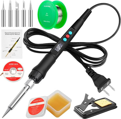 Soldering Iron Kit, 100W LED Digital Solder Gun kits by Q-MINGSoldering