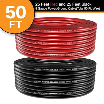 8 Gauge Wire Copper Aluminum CCA 50FT Power & Ground Cable - Image 7