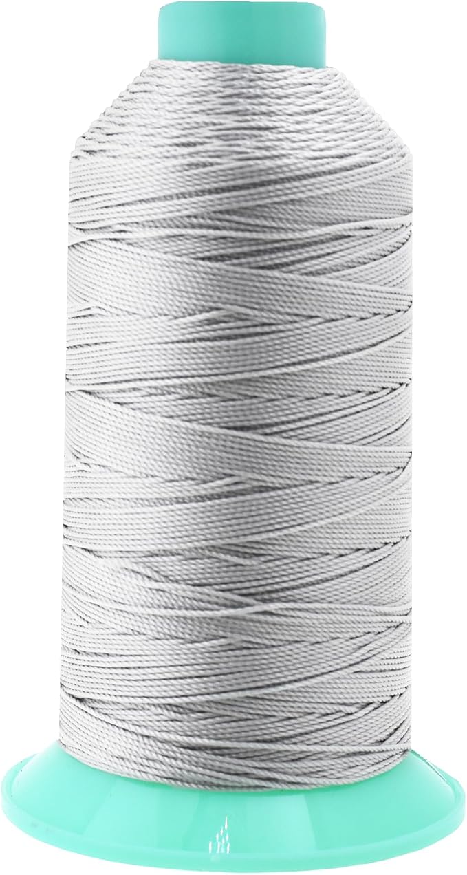 Mandala Crafts Bonded Nylon Thread Silver Heavy Duty Sewing Threads by MandalaCrafts