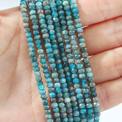 Natural Apatite Beads 4x2mm 120pcs Faceted Rondelle Loose Semi Gemstone Beads - Image 3