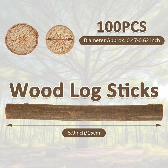 100 Pack 6 inch Wood Sticks - Image 2