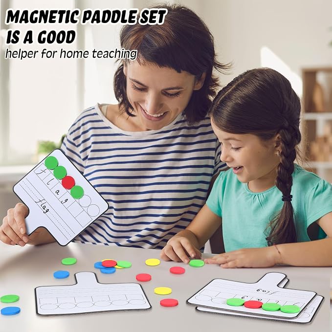 Seajan 18 Pcs Magnetic Paddle Set Education Dry Erase Double Side Handheld - Image 7
