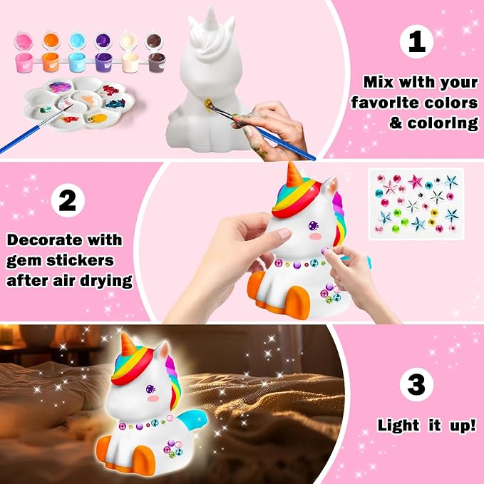 FUNZBO Paint Your Own Unicorn Lamp Kit - Image 5