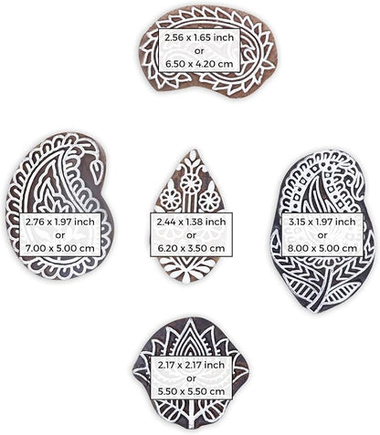 HASHCART® Elegant Designs Flower and Lotus Wooden Block Stamps Set of 5 - Image 4