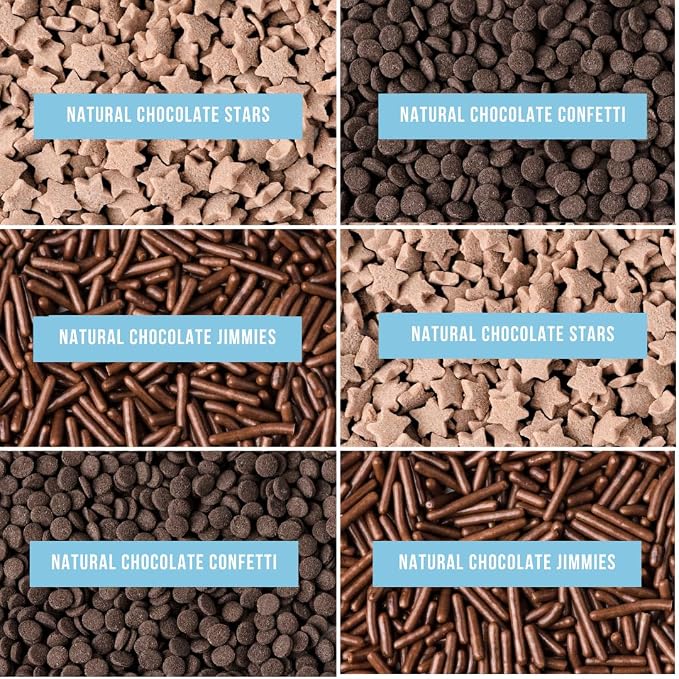 Sweets Indeed Dye-Free Chocolate Sprinkles – 2.75 oz 6-Cell Mix - Image 2