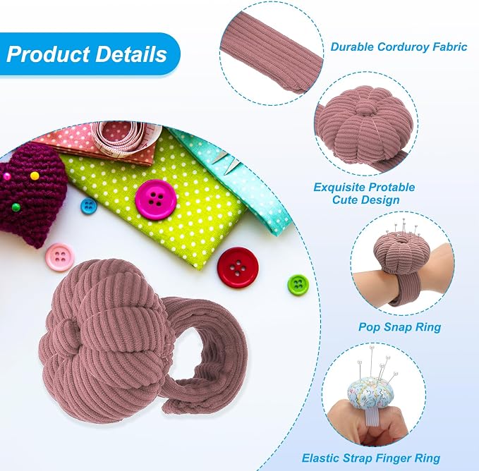PATIKIL Wrist Pumpkin Pin Cushion, Snap Pin Cushion - Image 3