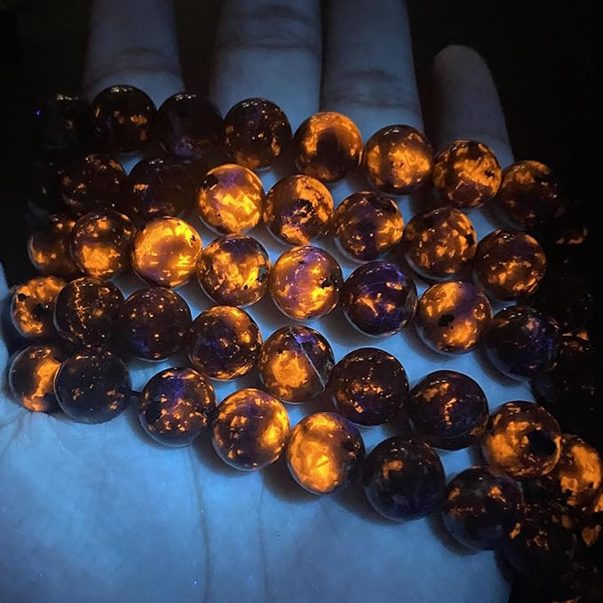 8MM 90pcs Natural Flame Yooperlite Stone Energy Beads Round Loose Beads by Unknown
