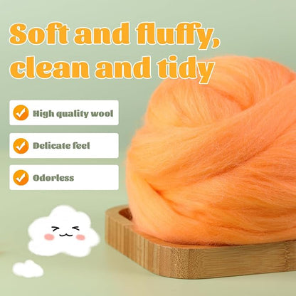 3.53oz Wool Roving Yarn, Wool Felting Supplies, Pure Wools, Chunky Yarn - Image 3