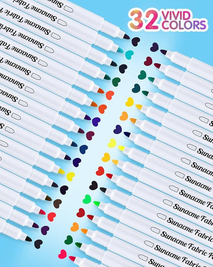 Fabric Markers Pen, 32 Colors Permanent Fabric Paint Pens - Image 2