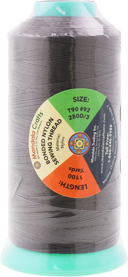 Mandala Crafts Bonded Nylon Thread Taupe Heavy Duty Sewing Threads - Image 3
