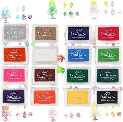 XoreArt Finger Ink Pads for Kids Washable Craft Ink Stamp Pads, 16 Color DIY - Image 5