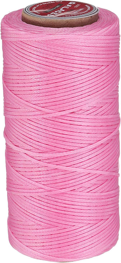 uxcell Flat Leather Sewing Waxed Thread, 140m / 153 Yards Polyester Wax String by uxcell