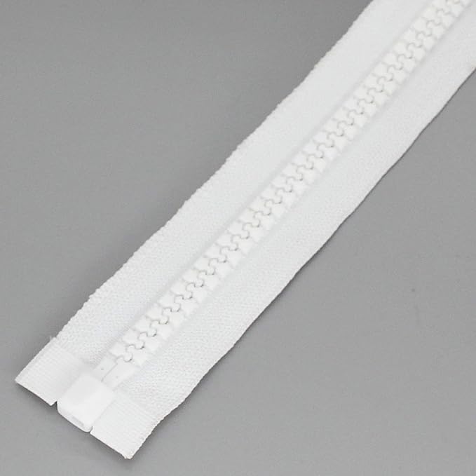 Leekayer #10 Heavy Duty Zippers Separating Large Plastic Zippers White Tape - Image 4