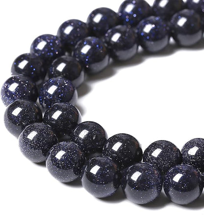 120PCS 6mm Blue Sandstone Gemstone Beads Beads Natural Stone Round Loose Beads - Image 4