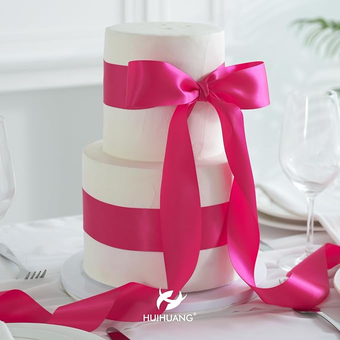 HUIHUANG Hot Pink Satin Ribbon - Image 6