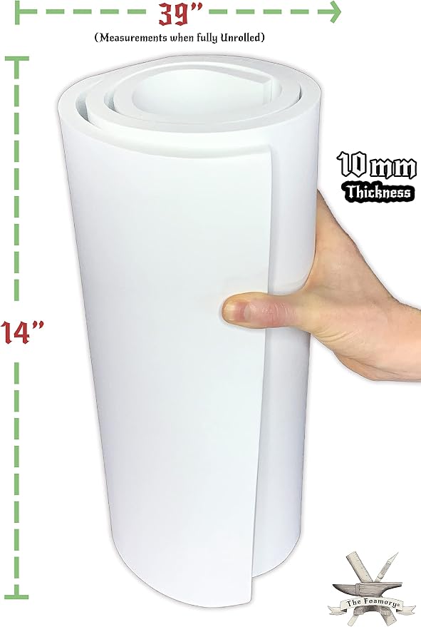 Shape Retention EVA Cosplay Foam 10mm 14x39 inch White or Black High Density - Image 4
