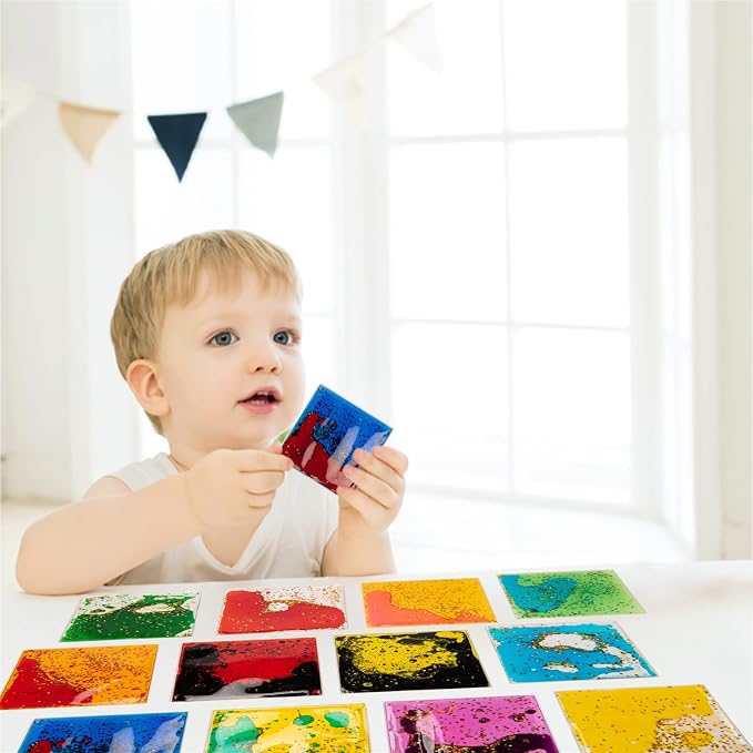 Art3d 6”x6” Square Sensory Fidget Liquid Motion Tiles - Image 2
